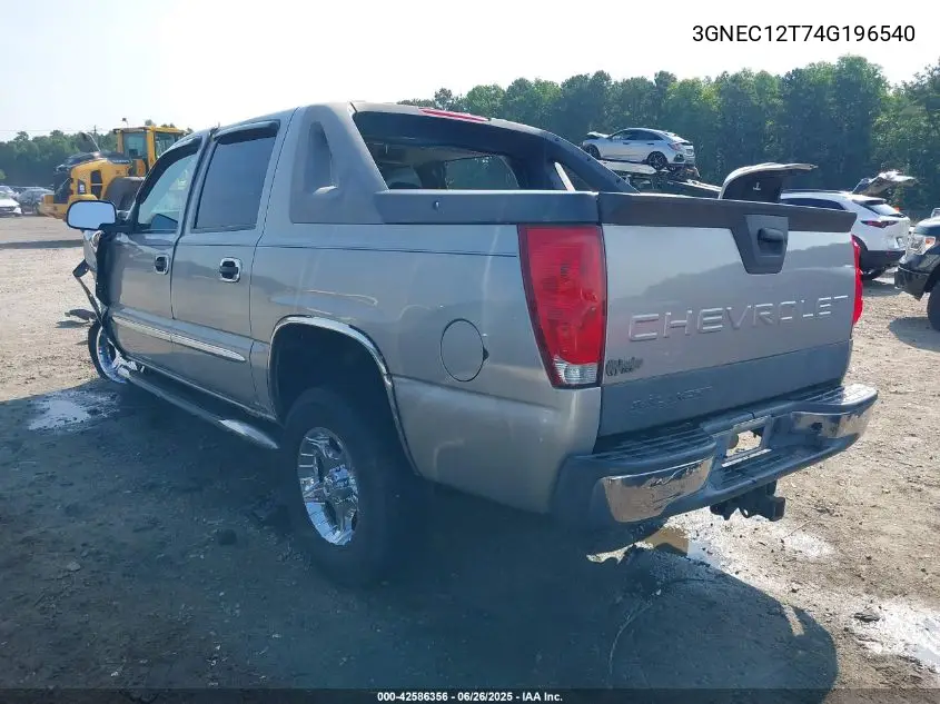 2004 Chevrolet Avalanche 1500 VIN: 3GNEC12T74G196540 Lot: 42586356