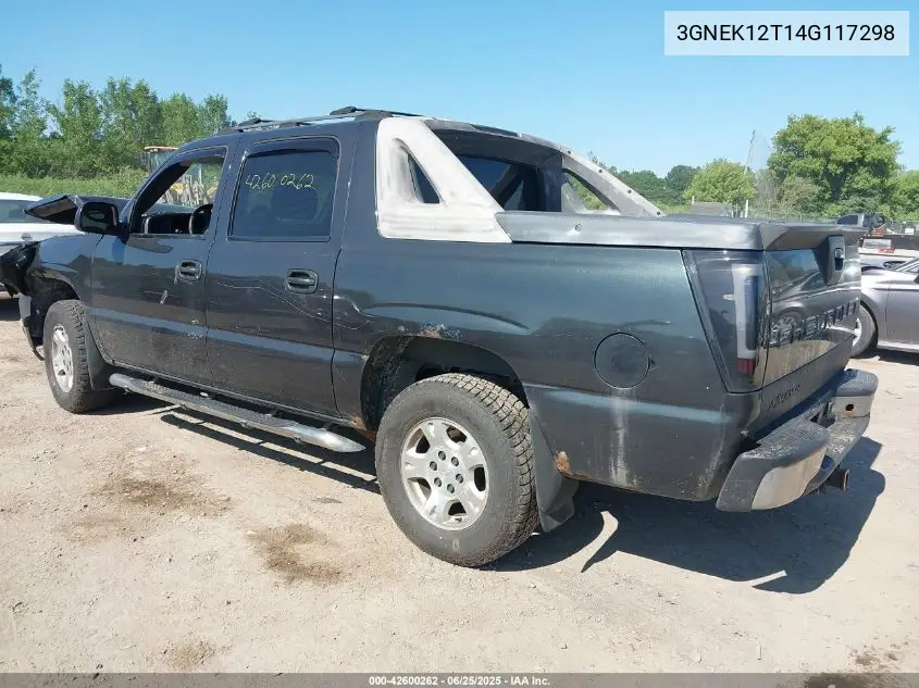 2004 Chevrolet Avalanche 1500 VIN: 3GNEK12T14G117298 Lot: 42600262