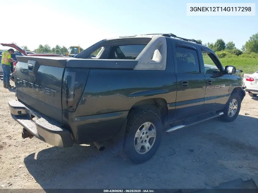 2004 Chevrolet Avalanche 1500 VIN: 3GNEK12T14G117298 Lot: 42600262