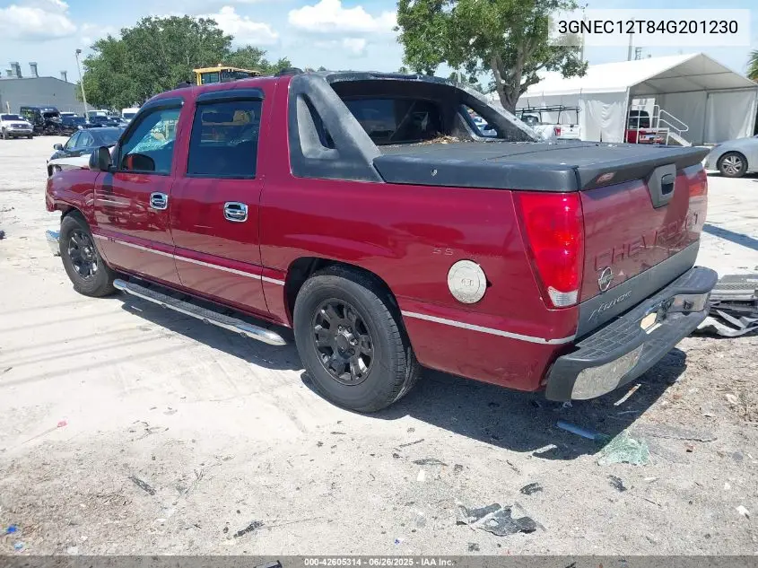 2004 Chevrolet Avalanche 1500 VIN: 3GNEC12T84G201230 Lot: 42605314