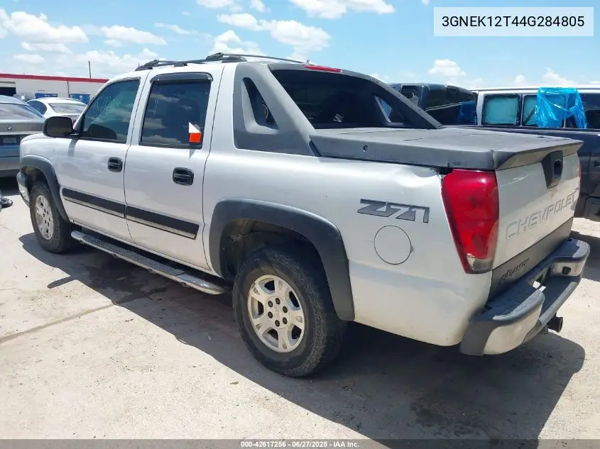2004 Chevrolet Avalanche Z71 VIN: 3GNEK12T44G284805 Lot: 42617256
