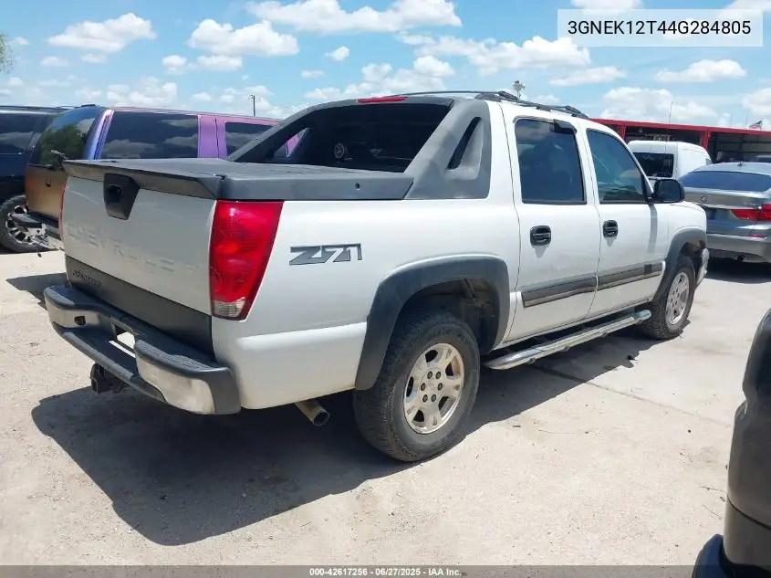 2004 Chevrolet Avalanche Z71 VIN: 3GNEK12T44G284805 Lot: 42617256