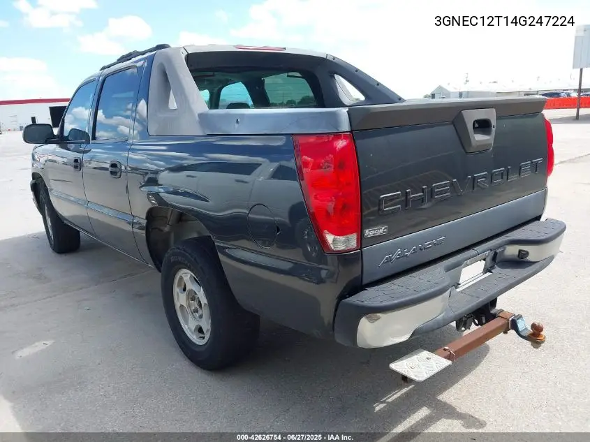 2004 Chevrolet Avalanche 1500 VIN: 3GNEC12T14G247224 Lot: 42626754