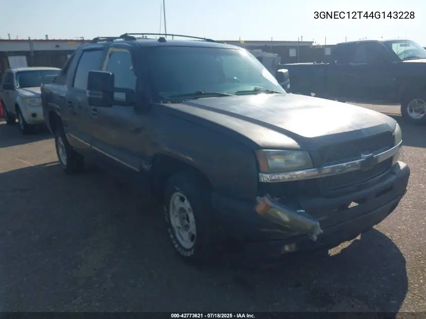 2004 Chevrolet Avalanche 1500 VIN: 3GNEC12T44G143228 Lot: 42773621