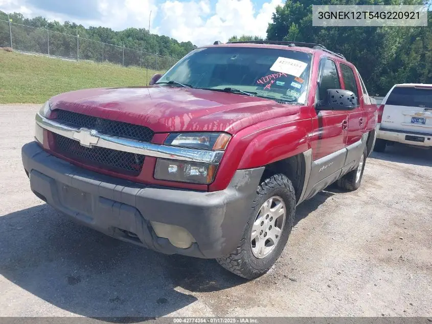 2004 Chevrolet Avalanche 1500 VIN: 3GNEK12T54G220921 Lot: 42774354