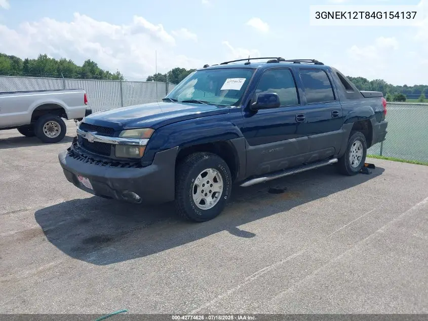 2004 Chevrolet Avalanche 1500 VIN: 3GNEK12T84G154137 Lot: 42774626