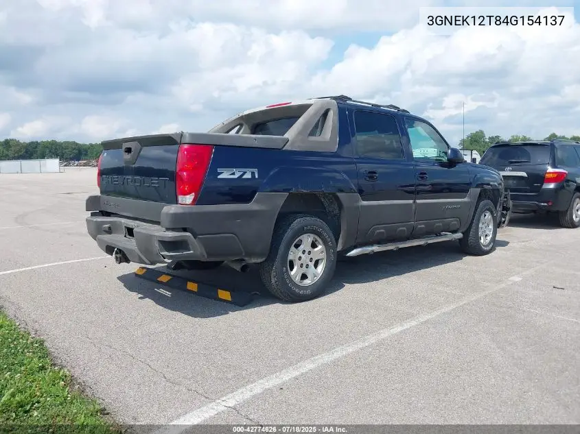 2004 Chevrolet Avalanche 1500 VIN: 3GNEK12T84G154137 Lot: 42774626