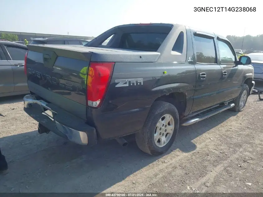 2004 Chevrolet Avalanche VIN: 3GNEC12T14G238068 Lot: 42790100