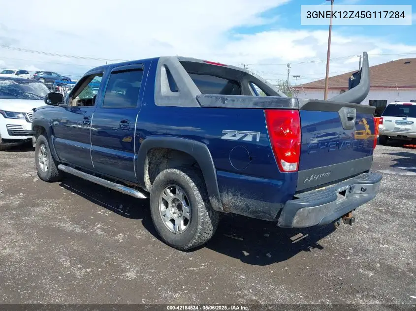 2005 Chevrolet Avalanche 1500 Z71 VIN: 3GNEK12Z45G117284 Lot: 42184534