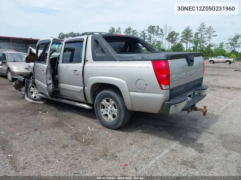 2005 Chevrolet Avalanche 1500 Z66 VIN: 3GNEC12Z05G231960 Lot: 42198445