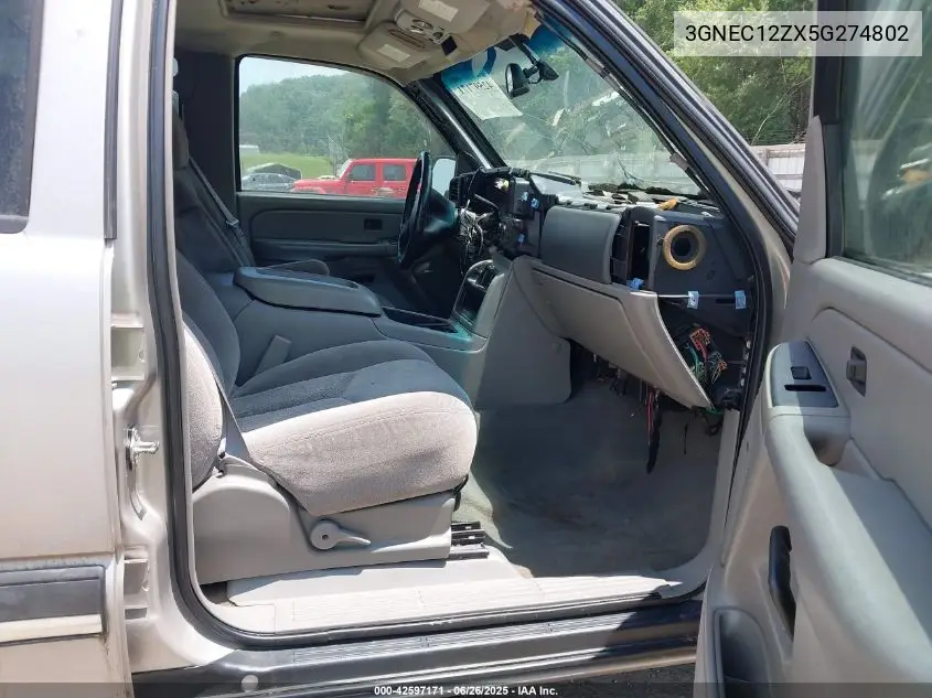 2005 Chevrolet Avalanche 1500 Z66 VIN: 3GNEC12ZX5G274802 Lot: 42597171