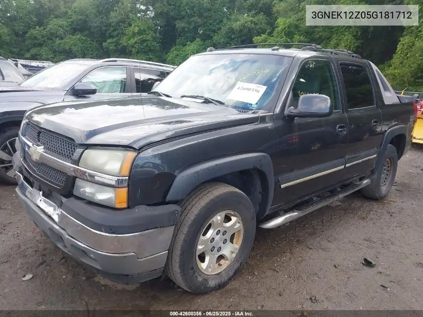 2005 Chevrolet Avalanche 1500 Z71 VIN: 3GNEK12Z05G181712 Lot: 42600356