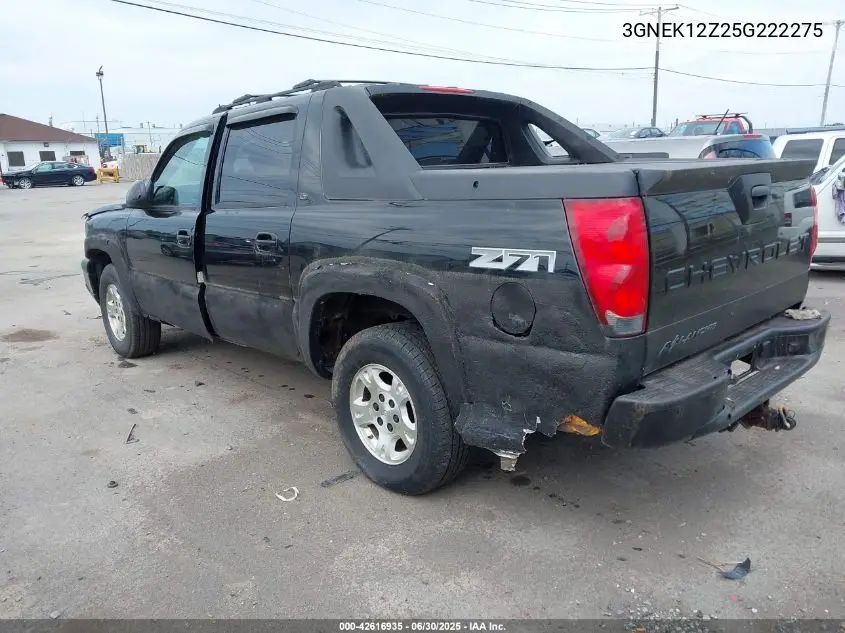2005 Chevrolet Avalanche K1500 VIN: 3GNEK12Z25G222275 Lot: 42616935
