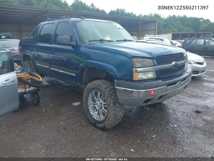 2005 Chevrolet Avalanche 1500 Z71 VIN: 3GNEK12Z55G211397 Lot: 42778480