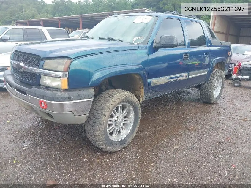 2005 Chevrolet Avalanche 1500 Z71 VIN: 3GNEK12Z55G211397 Lot: 42778480