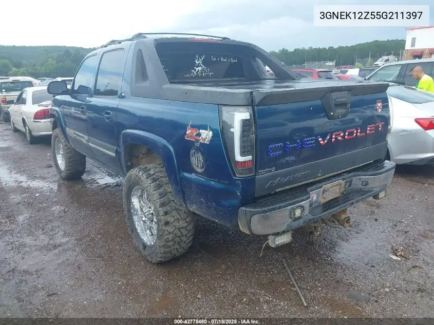 2005 Chevrolet Avalanche 1500 Z71 VIN: 3GNEK12Z55G211397 Lot: 42778480