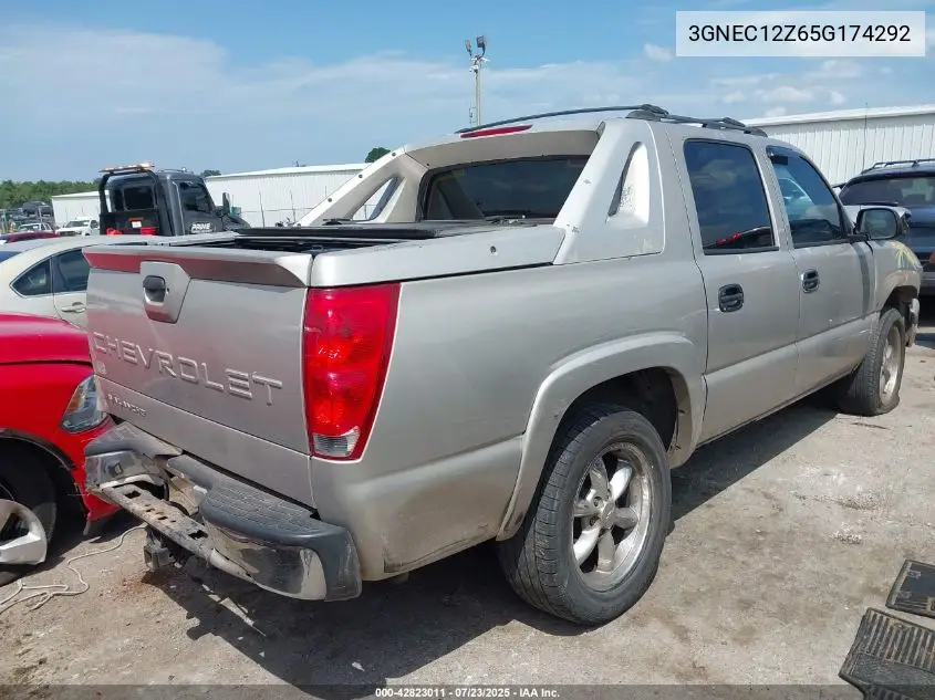 2005 Chevrolet Avalanche 1500 Ls VIN: 3GNEC12Z65G174292 Lot: 42823011