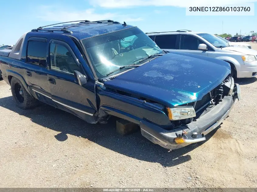 2006 Chevrolet Avalanche 1500 Ls VIN: 3GNEC12Z86G103760 Lot: 42228815
