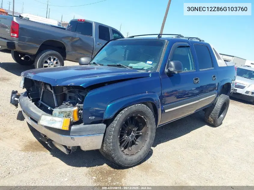 2006 Chevrolet Avalanche 1500 Ls VIN: 3GNEC12Z86G103760 Lot: 42228815