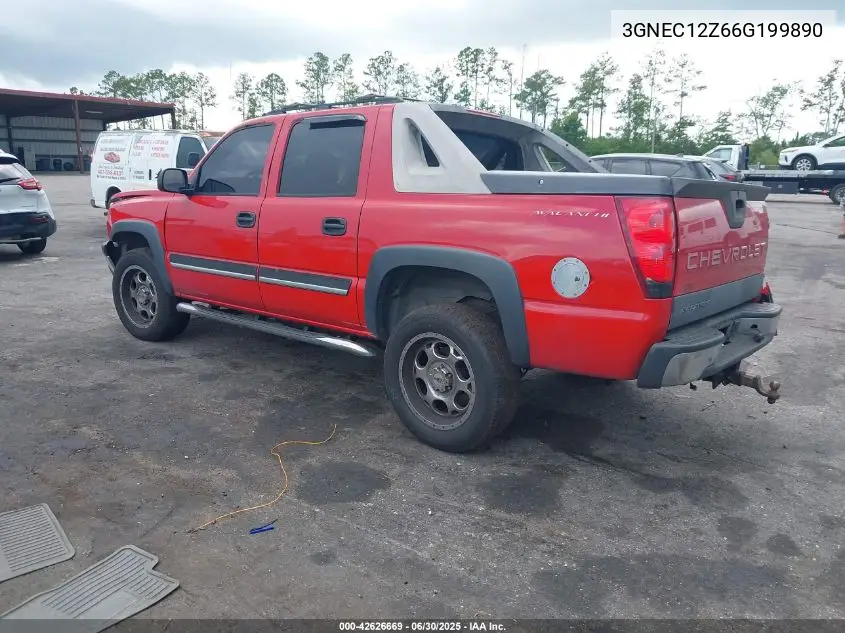 2006 Chevrolet Avalanche 1500 Z66 VIN: 3GNEC12Z66G199890 Lot: 42626669