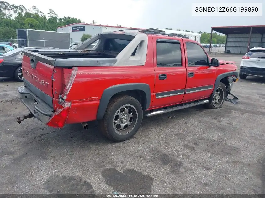 2006 Chevrolet Avalanche 1500 Z66 VIN: 3GNEC12Z66G199890 Lot: 42626669