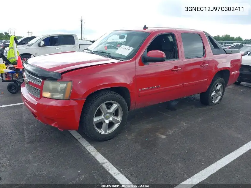 2007 Chevrolet Avalanche 1500 Lt VIN: 3GNEC12J97G302411 Lot: 42236491