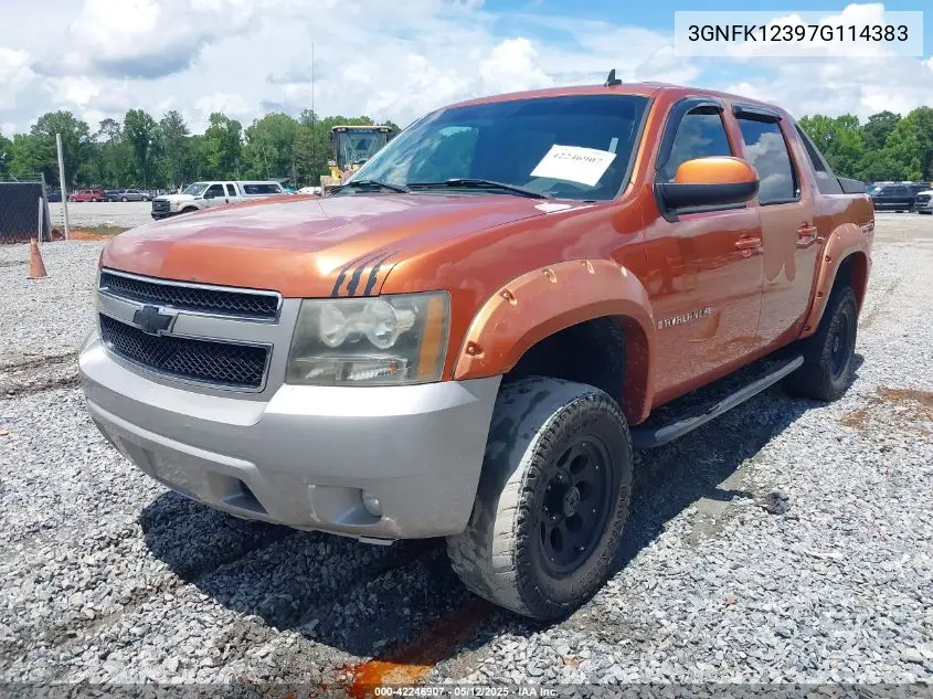 2007 Chevrolet Avalanche 1500 Lt VIN: 3GNFK12397G114383 Lot: 42246907