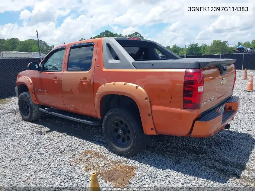 2007 Chevrolet Avalanche 1500 Lt VIN: 3GNFK12397G114383 Lot: 42246907