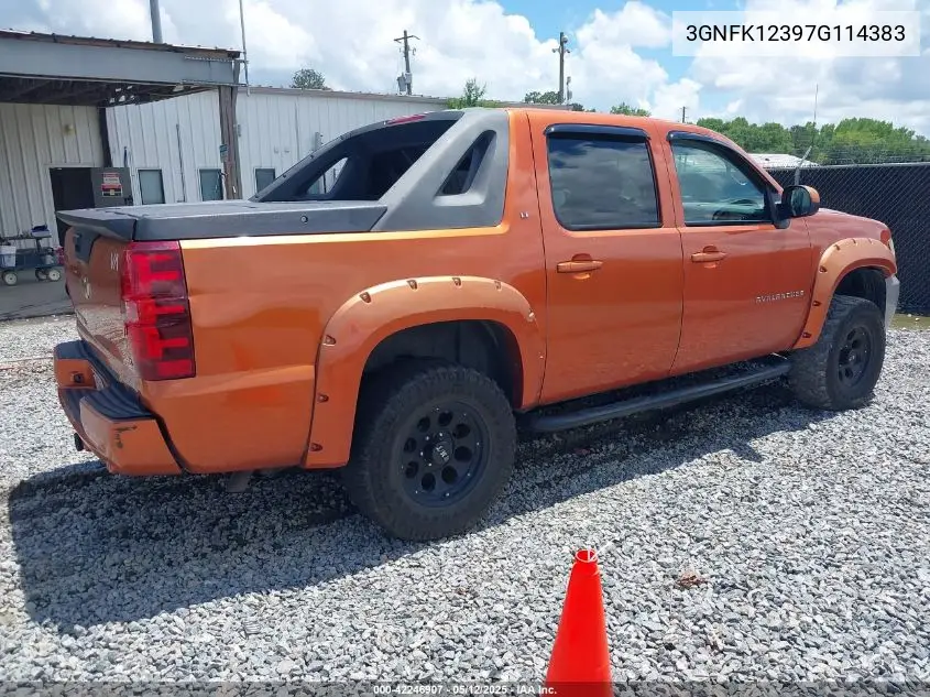 2007 Chevrolet Avalanche 1500 Lt VIN: 3GNFK12397G114383 Lot: 42246907