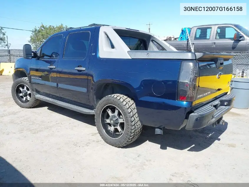 2007 Chevrolet Avalanche 1500 Ls VIN: 3GNEC12007G166158 Lot: 42247424