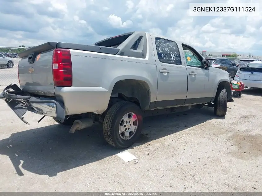 2007 Chevrolet Avalanche 1500 Lt VIN: 3GNEK12337G111524 Lot: 42593773