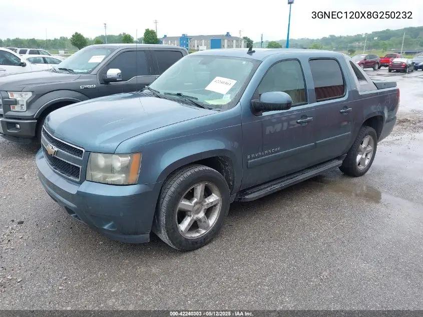 2008 Chevrolet Avalanche 1500 Lt VIN: 3GNEC120X8G250232 Lot: 42240303
