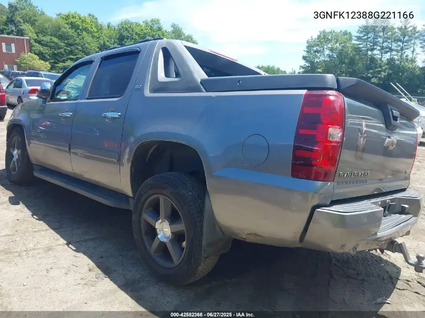2008 Chevrolet Avalanche 1500 Ltz VIN: 3GNFK12388G221166 Lot: 42582366