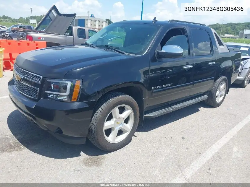2008 Chevrolet Avalanche 1500 Ltz VIN: 3GNFK12348G305436 Lot: 42781543