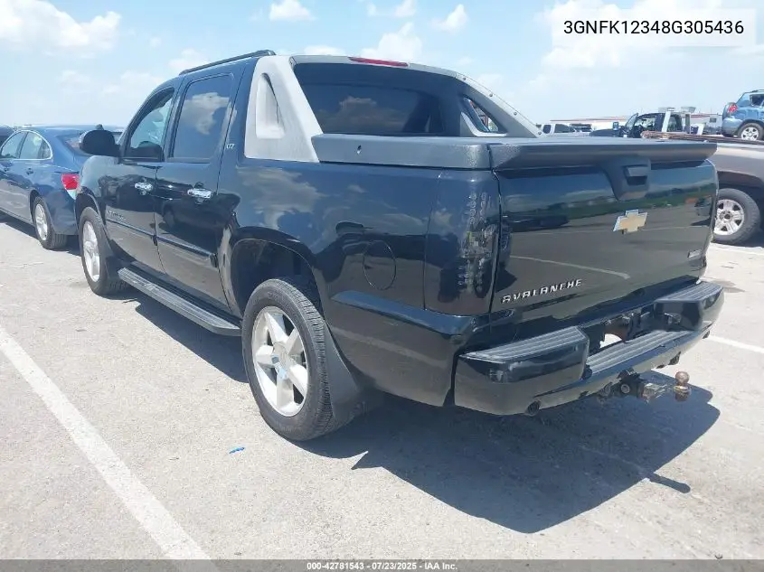 2008 Chevrolet Avalanche 1500 Ltz VIN: 3GNFK12348G305436 Lot: 42781543