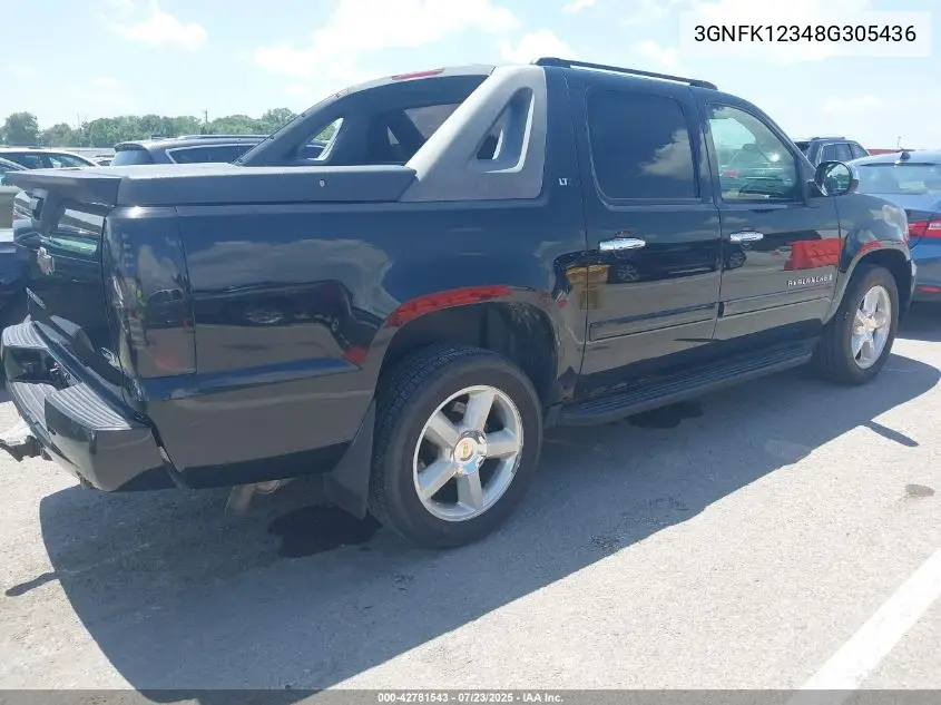 2008 Chevrolet Avalanche 1500 Ltz VIN: 3GNFK12348G305436 Lot: 42781543
