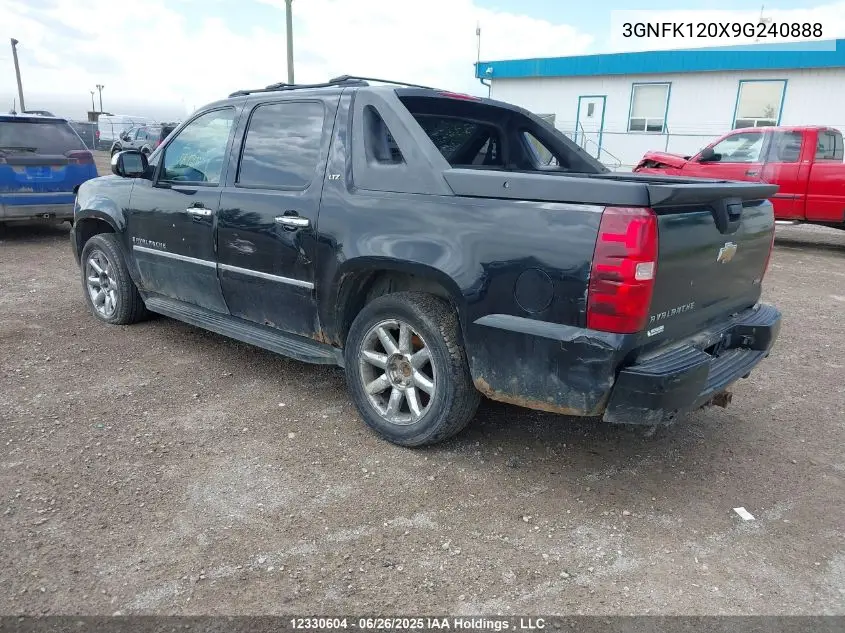 2009 Chevrolet Avalanche K1500 Ls VIN: 3GNFK120X9G240888 Lot: 12330604