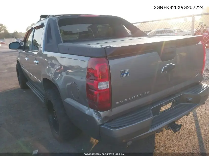 2009 Chevrolet Avalanche 1500 Ltz VIN: 3GNFK320X9G207224 Lot: 42583268