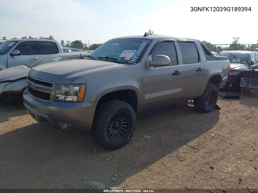 2009 Chevrolet Avalanche Ls VIN: 3GNFK12039G189394 Lot: 42590978