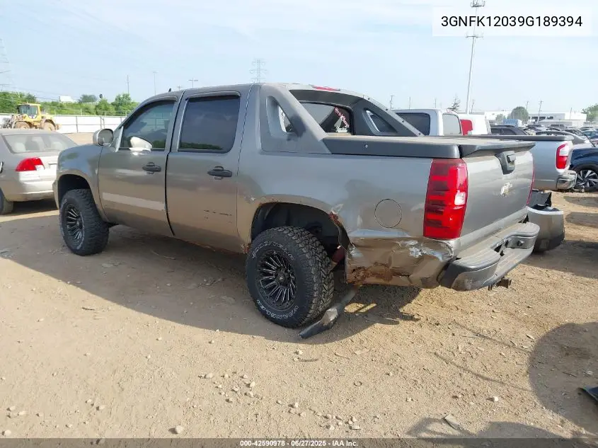 2009 Chevrolet Avalanche Ls VIN: 3GNFK12039G189394 Lot: 42590978
