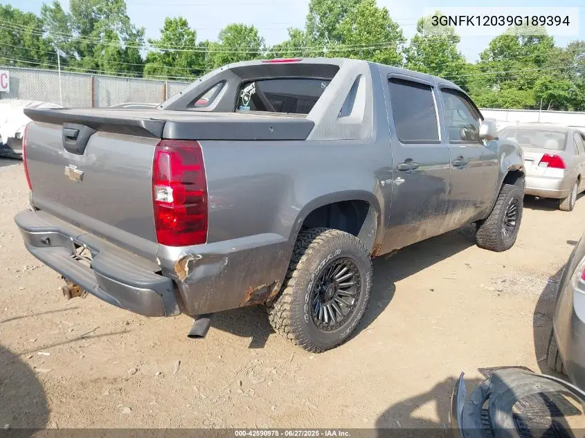 2009 Chevrolet Avalanche Ls VIN: 3GNFK12039G189394 Lot: 42590978