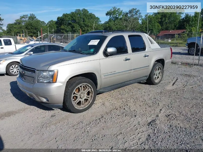 2009 Chevrolet Avalanche K1500 Ltz VIN: 3GNFK32039G227959 Lot: 42612043
