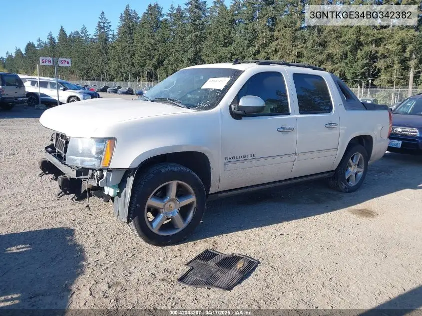 2011 Chevrolet Avalanche 1500 Ltz VIN: 3GNTKGE34BG342382 Lot: 42043207