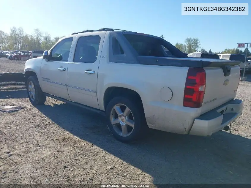 2011 Chevrolet Avalanche 1500 Ltz VIN: 3GNTKGE34BG342382 Lot: 42043207