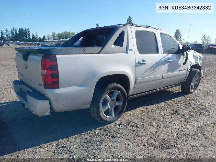 2011 Chevrolet Avalanche 1500 Ltz VIN: 3GNTKGE34BG342382 Lot: 42043207