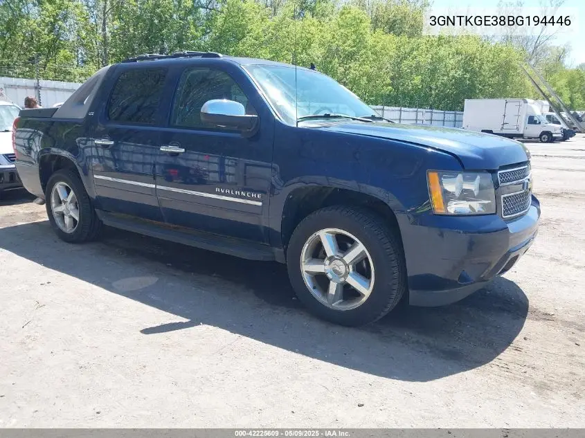 2011 Chevrolet Avalanche 1500 Ltz VIN: 3GNTKGE38BG194446 Lot: 42225609