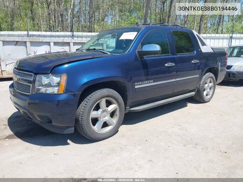 2011 Chevrolet Avalanche 1500 Ltz VIN: 3GNTKGE38BG194446 Lot: 42225609