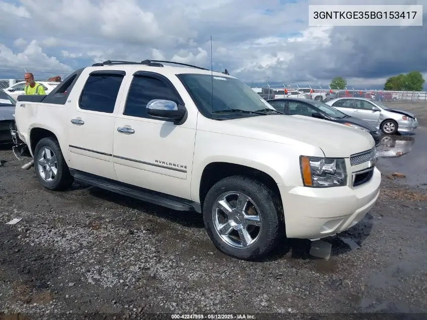 2011 Chevrolet Avalanche 1500 Ltz VIN: 3GNTKGE35BG153417 Lot: 42247959