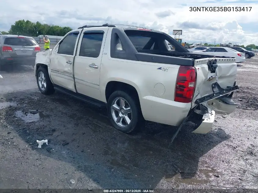 2011 Chevrolet Avalanche 1500 Ltz VIN: 3GNTKGE35BG153417 Lot: 42247959