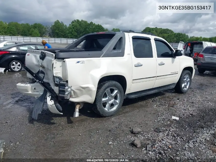 2011 Chevrolet Avalanche 1500 Ltz VIN: 3GNTKGE35BG153417 Lot: 42247959